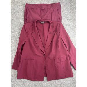 Lane Bryant Blazer Pants Suit Womens 28 Jacket 20 Stretch Career Set Plus Size